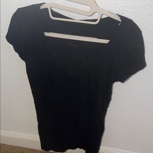 Classic Black V-Neck Women's Top